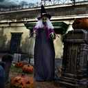 FUN LITTLE TOYS 79 Halloween Decorations Outdoor - Hanging Animatronic Halloween Decorations Witch Eyes Bright for Haunted House Prop Décor, Halloween Outdoor Indoor Decor