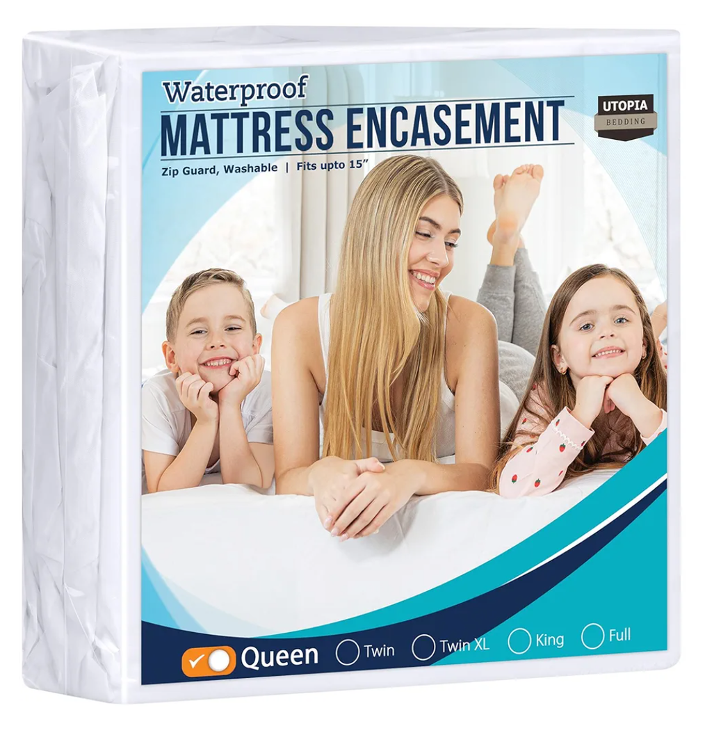 Utopia Bedding Zippered Mattress Encasement Queen, 100% Waterproof Bed Bug and Dust Mite Proof Mattress Protector, Absorbent Six-Sided Mattress Cover