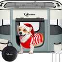 Dog Cat Playpen28/31/35in, Pet Puppy Portable Playpens for Outdoor Travel Crate, Indoor After Surgery Use, Foldable Dog Kennel Tent for Rabbit or Small Animals and Tent Stakes(Grey, Middle) (Medium)