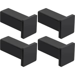 SAYAYO Modern Black Coat Hooks for Wall, Robe Hooks Towel Holder for Bathrooms, Heavy Duty Wall Hooks for Hanging SUS 304 Stainless Steel, 4 Packs