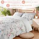 Shilucheng 100% Cotton Floral Duvet Cover King Size - 600 Thread Count, Breathable & Cooling Comforter Cover with Zipper ClosureHotel Bedding Duvet Covers 3 Piece (Jacaranda & Pink)