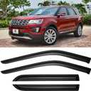 Window Rain Guards Visors for 2011 2012 2013 2014 2015 2016 2017 2018 2019 Ford Explorer, Window Vent Wind Shades Deflectors Shield for 11-19 Explorer