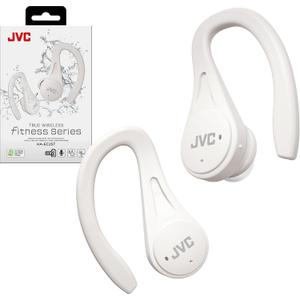 JVC Sport True Wireless Earbuds Headphones, Lightweight and Compact, Long Battery Life (up to 30 Hours), Sound with Neodymium Magnet Driver, Water Resistance (IPX5) - HAEC25TW (White) (Small, Whiite)