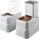 Elevated Dog Bowls Set, 1 Gallon Automatic Gravity Food Feeder & Water Dispenser with Stainless Steel Bowls, Adjustable Elevated Feeder for Small Medium Large Dogs, Anti-Choking & Neck Protection