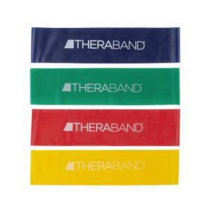 THERABAND Resistance Band Loop Set, 12" Workout Bands for Strength Training, Stretching & Physical Therapy, Set of 4 Color-Coded Exercise Bands with Varying Resistance Levels, Portable & Durable