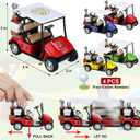 4 Pcs Golf Cart with 40 Pcs Golf Table Centerpiece Decorations Include Practice Ball Toy Pen Tees Grass Mats Red Flag Plastic Flag Stand for Sport Themed Birthday Party Decor, Small