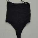 SUUKSESS Women Sexy Square Neck Thong Bodysuit Backless Cami Bodysuit Top (Medium, Black)