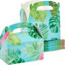 BLUE PANDA Treat Boxes - 24-Pack Paper Party Favor Boxes, Tropical Floral Design for Birthdays and Events, 6 x 3 x 3 inches