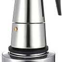 WILL 200450ml Portable Espresso Coffee Maker Moka Pot Stainless Steel with Electric stove Filter Percolator Coffee Brewer Kettle Pot (200ml)