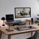 Across-Star Dual-Monitor-Stand-Riser-For-Desk Adjustable Length 32-40 InchLarge Desktop Computer Monitor Riser For 2 ScreensDesk Shelf Organizer Riser Stand For Computer/Laptop/PC/Printer/TV Black