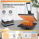 Whubefy Heat Press 15x15 Full Slide Out Shirt Press Machine for Sublimation
DTF, HTV Vinyl Projects, 1200W Rapid Even Heating, Industrial Digital Heat Transfer Machine for T Shirts/Mouse Pad/Coaster