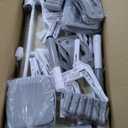 Kids Study Table and 6 Chairs Set,Height Adjustable Table and Chairs for Children and Toddlers,47.2"X23.6"Graffiti Desktop,Suitable for Daycare,Classrooms, Home (Grey)