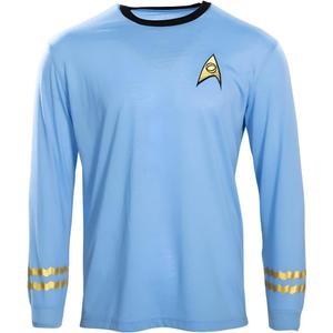 Star Trek Long Sleeve Halloween Costume T-Shirt Spock Captain Kirk Engineering Cosplay (Blue, XXXL)