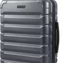 LIGHT FLIGHT Carry On Luggage 22x14x9 Airline Approved, Expandable Carry On Suitcases with Wheels, Lightweight Luggage, Durable Hard Shell 20 Inch Rolling Suit Case for Men Women Travel, Gray