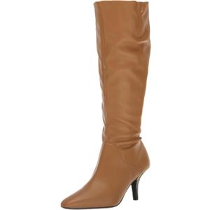 Franco Sarto Women's Lyla Pointed Toe Knee High Boots (8, Camel Brown Wide Calf Leather)