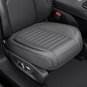2 Pack Car Bottom Seat Covers, Luxury Leather Front Seat Covers, Breathable and Waterproof Automotive Bottom Seat Covers, Universal Anti-Slip Seat Covers Fit for Most Vehicles (Gray, 2 PCS)