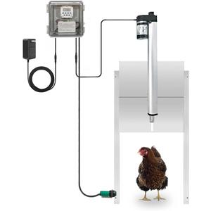 JVR Automatic Chicken Coop Door Opener with Timer, Programmable, Aluminum Coops Doors, Electric Run Automatic Chicken Door Auto Opener, Actuator Motor, Safety Feature (Small Size) JVR Automatic Chicken Coop Door Opener with Timer, Programmable, Aluminum Coops Doors, Electric Run Automatic Chicken Door Auto Opener, Actuator Motor, Safety Feature (Small Size)