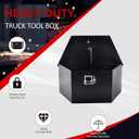 Black Steel Trailer Tongue Truck Box for Trucks Trailers RV ATV Pickup Trucks Flatbeds - 26 x 13.3 x 12 Inch