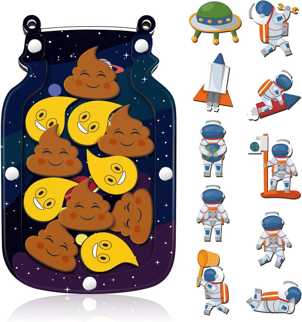 Qunclay Reward Jar for Kids Pot Training Reward Jar Classroom Incentive Good Behavior Responsibility Chart for Christmas Boys Girls Gift (Astronaut Style)