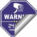 Security Camera CCTV Warning Sign Outdoor/Indoor, 24 Hour Video Surveillance, 6 Vinyl Stickers, 3.3" x 3.3" each