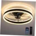 Flush Mount Ceiling Fan, Ceiling Fans with Lights and Remote, 6 Black-1215