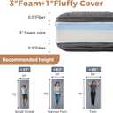 Jamdok 4Inch Narrow Twin Floor Mattress,3-Layer Structure Cot Mattress Topper,Gel Memory Foam,Removable Thickened Cover,Portable Roll Up Sleep Pad(75X30X4)