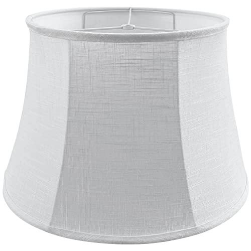 Tootoo Star Brown Large Drum Lamp Shade for Chandeliers Floor Light and Table Lamp,12x16x11" Spider,Fabric Natural Linen Hand Crafted (White)