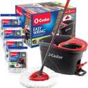 O-Cedar Easywring Microfiber Spin Mop & Bucket Floor Cleaning System with 4 Extra Refills