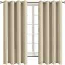 BGment Room Darkening Curtains 63 Inches Long - Grommet Thermal Insulated Drapes Window Treatment Curtains for Bedroom, 2 Panels, 52 x 63 Inch, Beige
