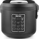 AROMA Digital Rice Cooker, Multicooker, 6-Cup (Uncooked) / 12-Cup (Cooked), Steamer, Slow Cooker, Oatmeal Cooker, Grain Cooker, Auto Keep Warm, 3 Qt, Black, ARC-966BD