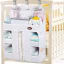HHZ XL Hanging Diaper Caddy Organizer Sturdy and Durable Baby Organizer  Diaper Stacker for Changing Table, Crib, Playard or Wall & Nursery Organization White
