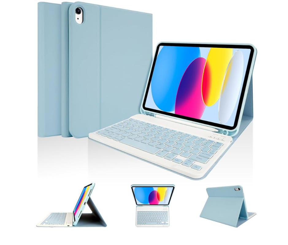 LAMA Keyboard Case for iPad (A16) 11th Gen 2025 /10th Gen 2022, Magnetic Case with Keyboard for iPad 11-inch (A16)/10.9-inch 10th Generation,Thin & Light Cover with Pencil Holder, Blue