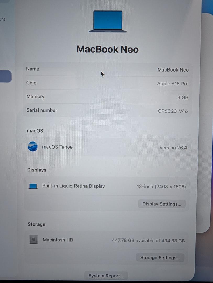 Apple 2026 MacBook Neo 13-inch Laptop with A18 Pro chip: Built for AI and Apple Intelligence, Liquid Retina Display, 8GB Unified Memory, 512GB SSD Storage, 1080p FaceTime HD Camera, Touch ID; Indigo