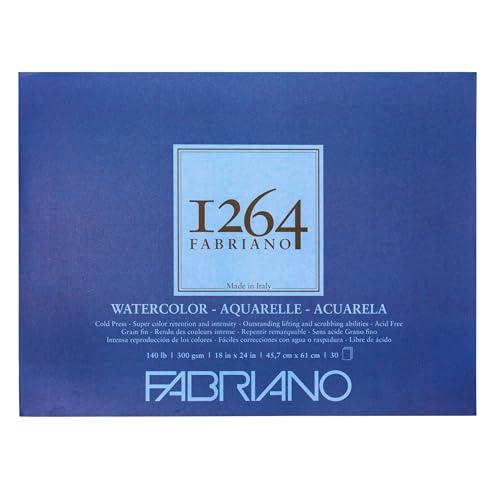 Fabriano 1264 Watercolor Pad, Bright White 18x24 ih