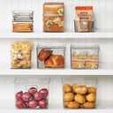 mDesign Kitchen Storage Drawer Box Plastic Storage Box with Pull-Out Drawer Pantry, Fridge and Cupboard Storage for Food and Snacks Pack of 2 Clear