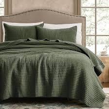 WDCOZY Smooth Green Blanket King Quilt Set WDCOZY