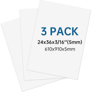 3 Pack White Foam Board 24"x36", 3/16" Foam Poster Board, Thick Foam Core Board for Projects, Large Foam Board for Painting, Displaying and Craft Projects (EXP 08/25/32)