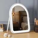 Rechargeable Vanity Mirror with Lights,10"7.8" Arched LED Makeup Mirror with Lights, Smart Touch Control Dimmable 3 Modes Light up Mirror for Dorm Desk Dressing Room,Gift for Women (White)