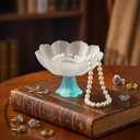 4 Pcs Flower Jewelry Dish Ring Holder Jewellery Tray Plate Bowl for Earrings Rings Necklaces Keys Organizer Room Decor Decorative Tray Trinket Dish Valentines Birthday Gifts for Women Mom