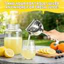 Manual Juicer, Hand Press Lemon Squeezer & Citrus Press - Upgrade Aluminum Alloy Fresh Fruit Juice Extractor, Ergonomic Grip Heavy Duty Manual Juicer, Effortless & Easy to Clean Kitchen Tool