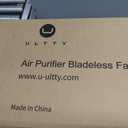 U ULTTY Bladeless Tower Fan and Air Purifier in one, Quiet Tower Fan with Remote, Touch, 9 Speeds, 8H Timer, HEPA Filter 99.97%, 90¬∞ Oscillation Fans, Floor Fans Powerful for Home Office Room, Black