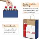 BagDream Gift Bags 10x5x13 25Pcs Kraft Paper Shopping Bags with Handles, for Gifts, Business, Merchandise, Retail, Birthday Party Favor, Navy Blue Recycled Paper Sacks