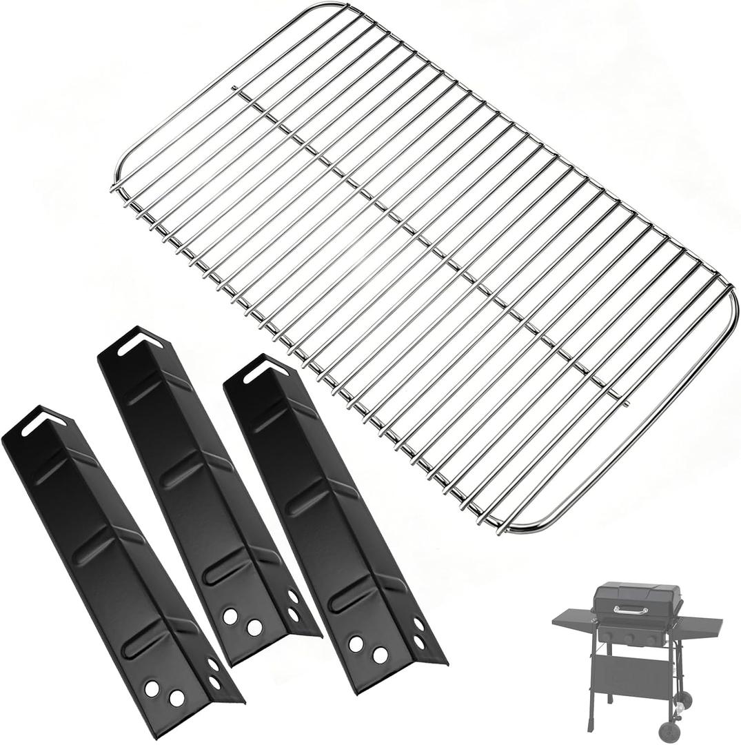 Heat Plates and Grill Grates for Walmart Expert Grill 3 Burner 720-1049 | Cooking Grates for Expert Grill Parts Replacement 720-1049 Expert Grill Heat Plates, Porcelain Steel