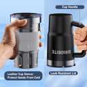 7 x BRIOBITE 2-in-1 Freeze & Insulated Stainless Steel Mug with Lid, 16oz Freeze Cup and 25oz Vacuum Insulated Mug, BPA-Free, Insulated for Beer, Soda, Wine, and Energy Drinks Gifts for Men,Black