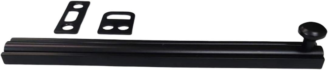 QCAA Solid Brass Surface Bolt 6", Matte Black, 1 Pack, Made in Taiwan