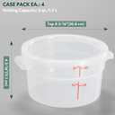 CURTA 2 Quart Translucent Round Food Storage Container with Lid, Pack of 4 NSF Listed, BPA-Free, Commercial-Grade Polypropylene, Freezer & Dishwasher Safe, Non-Stick, Easy-Read Graduations