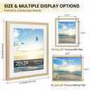 SZYUU 20x24 Picture Frame Set of 2, Wood Frame with Real Glass, Wide Border