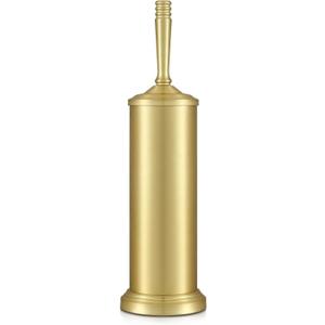 Gold Toilet Brush and Holder Set, Stainless Steel Toilet Brush for Bathroom,Heavy Duty Gold Toilet Bowl Brush and Holder,Deep Cleaning Modern Toilet Cleaner Brush -Space Saving, Covered Brush, Durable