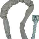 QCAA Extra Heavy Storm Door Chain Check, 25-1/2" Length, Zinc Die Cast Bracket, Satin Chrome, Steel Hook, Plastic Tube, 1 Pack, Made in Taiwan