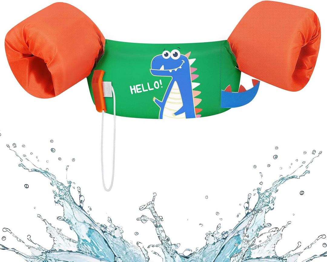 HeySplash Swim Vest for Kids, Toddler Pool Floaties Fit 22-30-40-50-60-66 Lbs, Children Puddle Swimming Jumper Jacket with Safety Buckle, Water Wing Arm Pool Float for Boat Swim Trainer Boy Girl 3-5-6, 22-55 Pounds